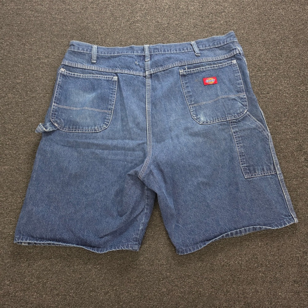 Dickies Carpenter Shorts Mens 42 Blue Denim Utility Workwear Hammer Loop Relaxed